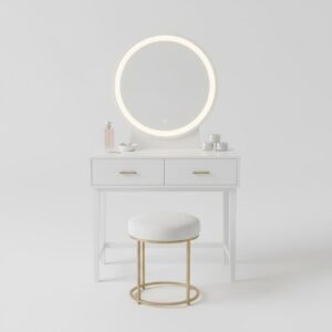 Dressing Table with Mirror and Stool