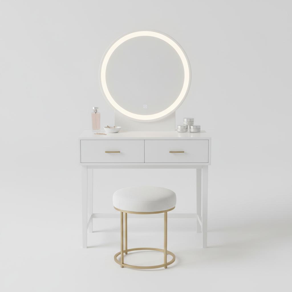 Dressing Table with Mirror and Stool